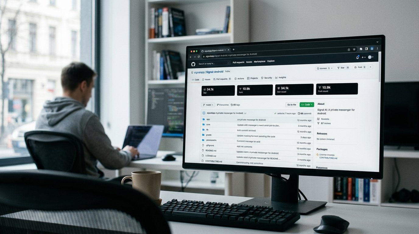 Signal 开源代码 GitHub 仓库页面截图展示代码透明度